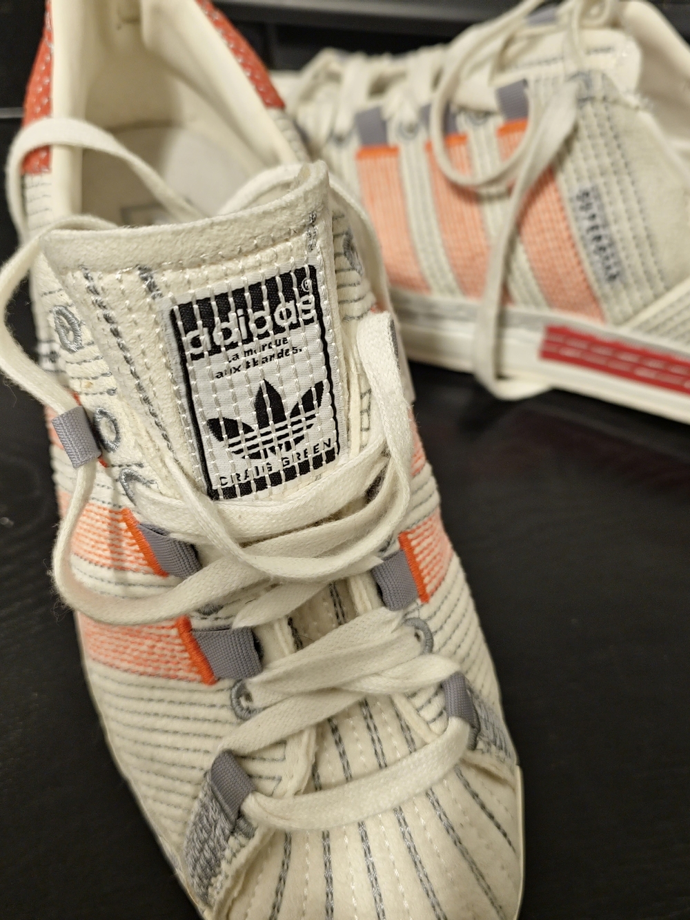 adidas Cream Sneakers with Orange Accents